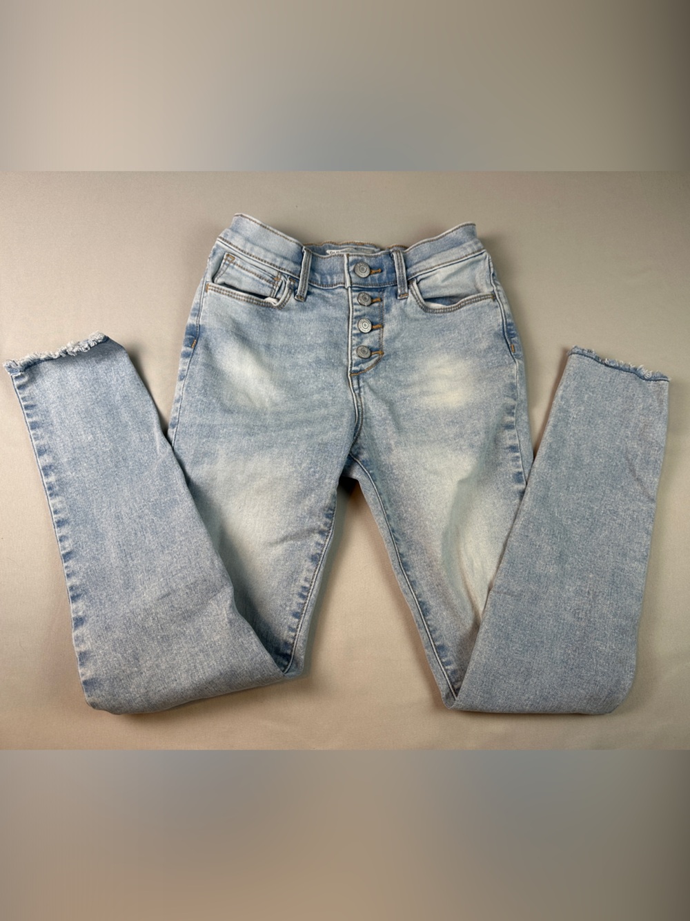 Old Navy Distressed High Rise Rockstar Skinny Jeans Girls Button Fly Size 10